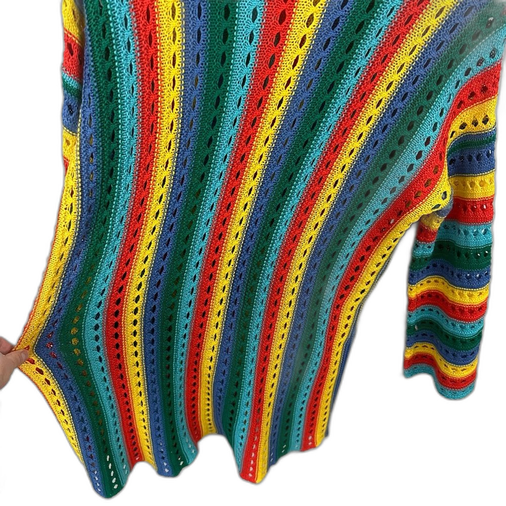 Show Me Your Mumu Cruz Sweater Rainbow Tropic Knit Size Medium - Picture 9 of 13